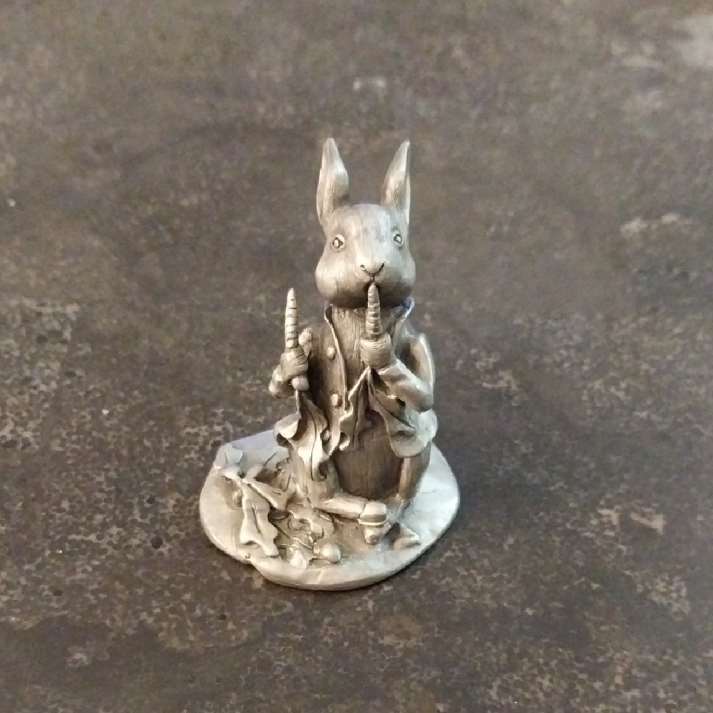 Small 2.5" F.W.&Co. Pewter Peter Rabbit  Figurine for Small Pets Decor
